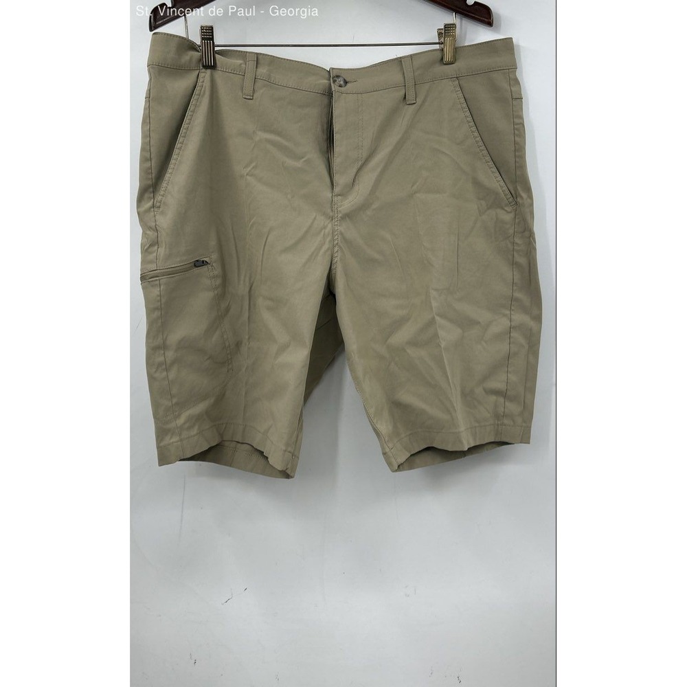 Weatherproof Chino Shorts Men's Size 38 Beige Zip Pockets